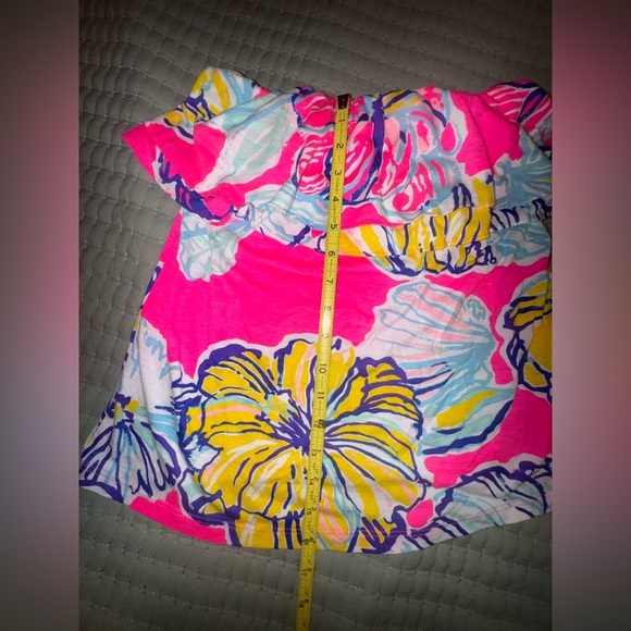 LILLY PULITZER Rilo Tube Top Ruffle Swept By The Tides. Size XS EUC - Picture 7 of 10